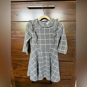 Janie and Jack Windowpane Ruffle Jacquard Dress size 7